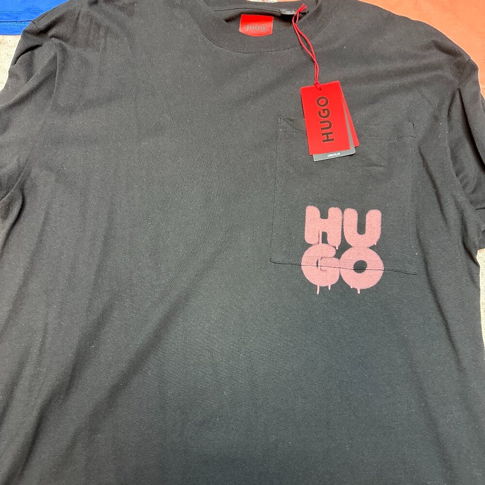 HUGO Boss Men's HM013 Jersey 001-Black T-Shirt Size L-Brand NEW!!